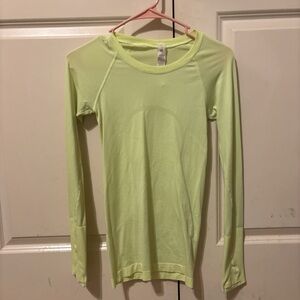 lululemon lime green long sleeve swiftly